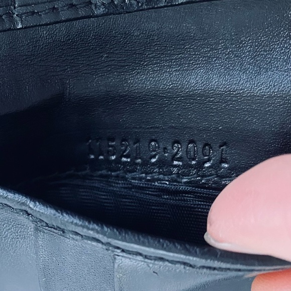 Gucci Made in Italy Black Leather Silver Interlock G Logo Bi-fold Men's Wallet - Picture 7 of 13